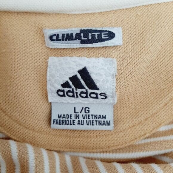 ADIDAS | ClimaLite Golf Tailored Fit Classic Sleeveless Polo Shirt Stripe Sz L - Picture 10 of 11